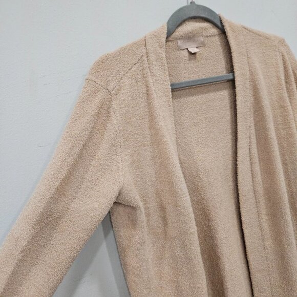 Barefoot Dreams Ivory Cardigan Sweater Pocket Plush Teddy Longline Cream Size XS - Picture 3 of 10